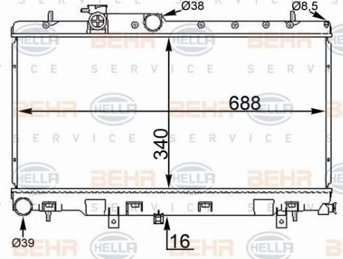 HELLA 8MK 376 775-604 - Радіатор, охолодження двигуна autocars.com.ua