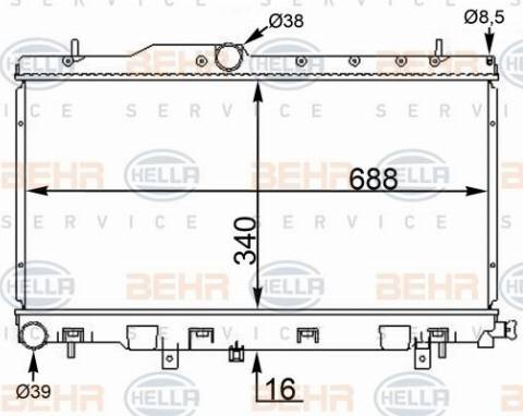 HELLA 8MK 376 775-634 - Радіатор, охолодження двигуна autocars.com.ua