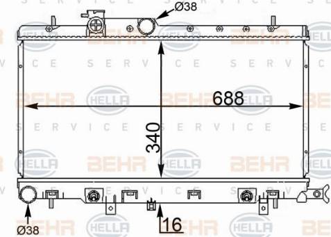 HELLA 8MK 376 775-644 - Радіатор, охолодження двигуна autocars.com.ua