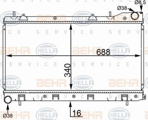 HELLA 8MK 376 775-664 - Радіатор, охолодження двигуна autocars.com.ua