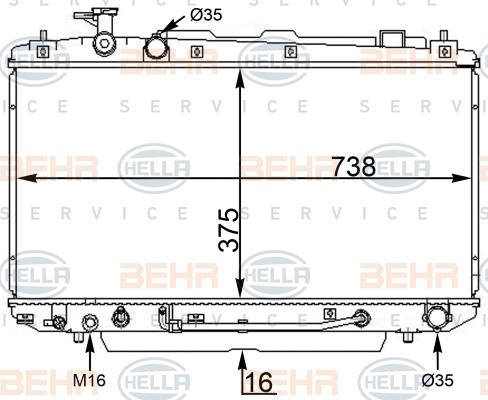 HELLA 8MK 376 775-724 - Радіатор, охолодження двигуна autocars.com.ua