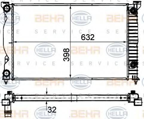 HELLA 8MK 376 780-251 - Радіатор, охолодження двигуна autocars.com.ua