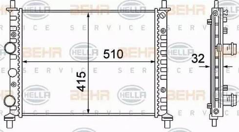 HELLA 8MK 376 781-101 - Радіатор, охолодження двигуна autocars.com.ua