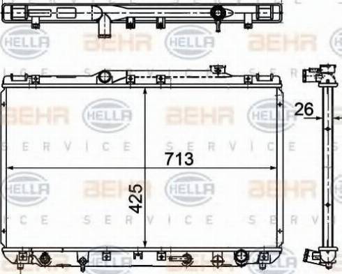 HELLA 8MK 376 781-501 - Радіатор, охолодження двигуна autocars.com.ua