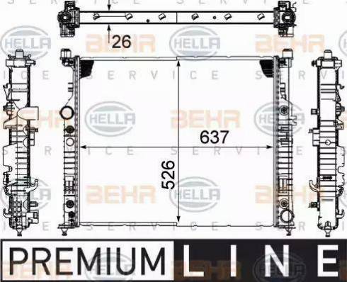 HELLA 8MK 376 781-561 - Радіатор, охолодження двигуна autocars.com.ua