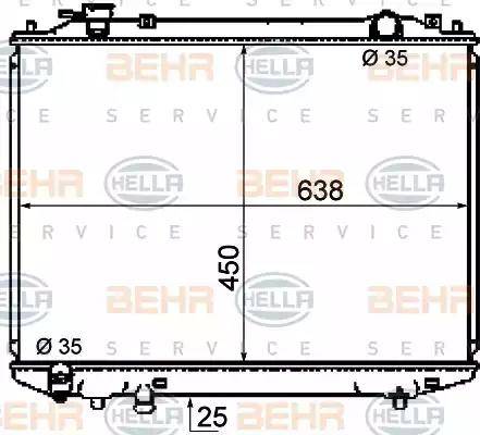 HELLA 8MK 376 787-101 - Радіатор, охолодження двигуна autocars.com.ua