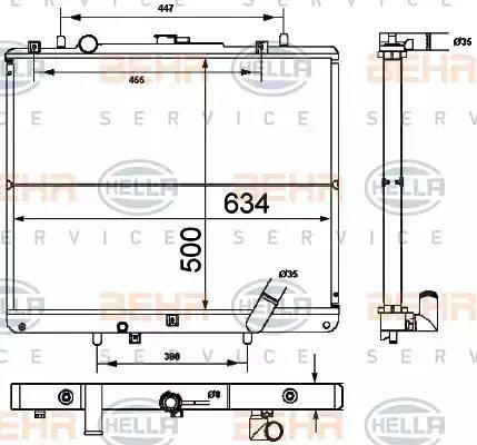 HELLA 8MK 376 787-111 - Радіатор, охолодження двигуна autocars.com.ua