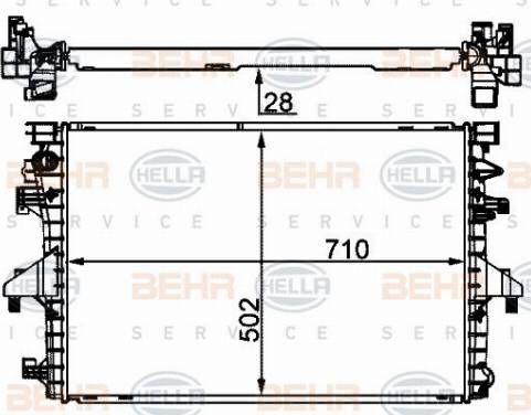 HELLA 8MK 376 787-751 - Радіатор, охолодження двигуна autocars.com.ua