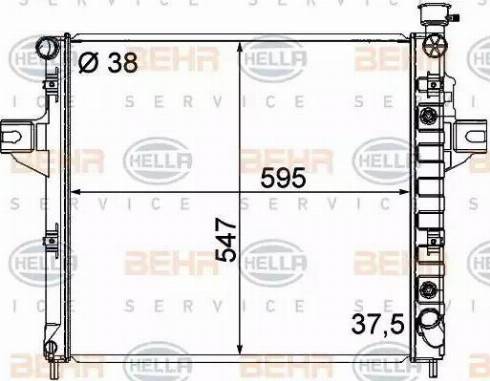 HELLA 8MK 376 790-091 - Радіатор, охолодження двигуна autocars.com.ua