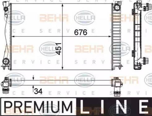 HELLA 8MK 376 790-101 - Радіатор, охолодження двигуна autocars.com.ua