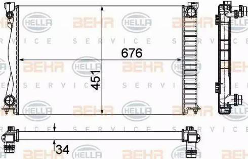 HELLA 8MK 376 790-104 - Радіатор, охолодження двигуна autocars.com.ua