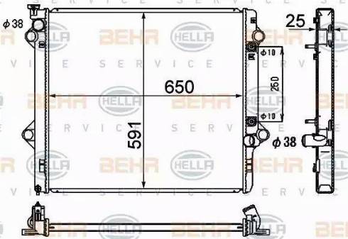 HELLA 8MK 376 790-191 - Радіатор, охолодження двигуна autocars.com.ua