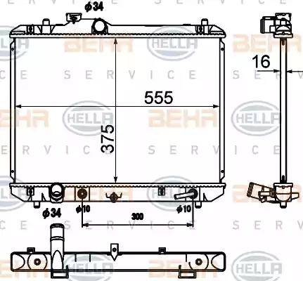 HELLA 8MK 376 790-231 - Радіатор, охолодження двигуна autocars.com.ua