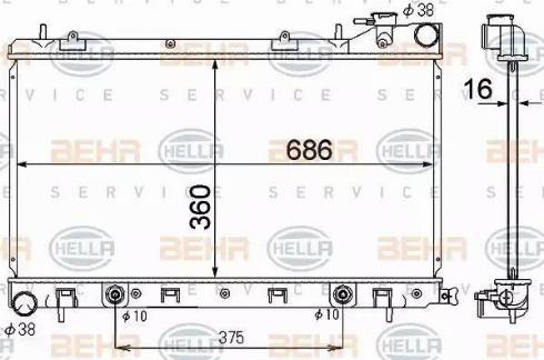 HELLA 8MK 376 790-271 - Радіатор, охолодження двигуна autocars.com.ua