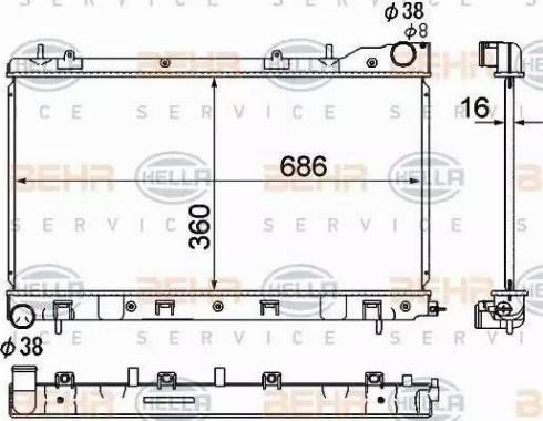 HELLA 8MK 376 790-281 - Радіатор, охолодження двигуна autocars.com.ua