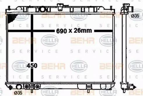 HELLA 8MK 376 790-301 - Радіатор, охолодження двигуна autocars.com.ua