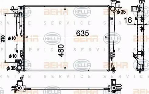 HELLA 8MK 376 790-431 - Радіатор, охолодження двигуна autocars.com.ua