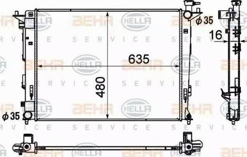 HELLA 8MK 376 790-441 - Радіатор, охолодження двигуна autocars.com.ua