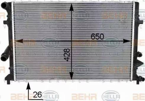 HELLA 8MK 376 790-551 - Радіатор, охолодження двигуна autocars.com.ua