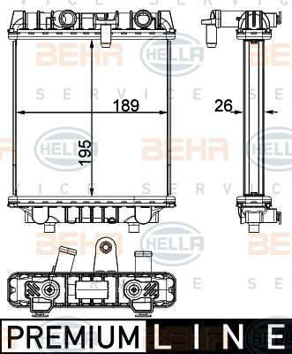 HELLA 8MK 376 795-121 - Радіатор, охолодження двигуна autocars.com.ua