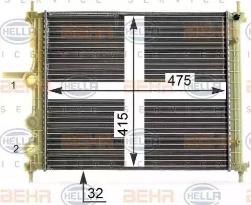 HELLA 8MK 376 900-141 - Радіатор, охолодження двигуна autocars.com.ua