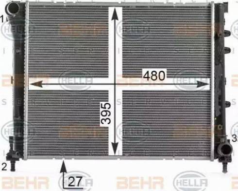 HELLA 8MK 376 900-171 - Радіатор, охолодження двигуна autocars.com.ua