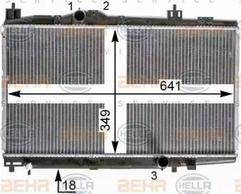 HELLA 8MK 376 900-344 - Радіатор, охолодження двигуна autocars.com.ua