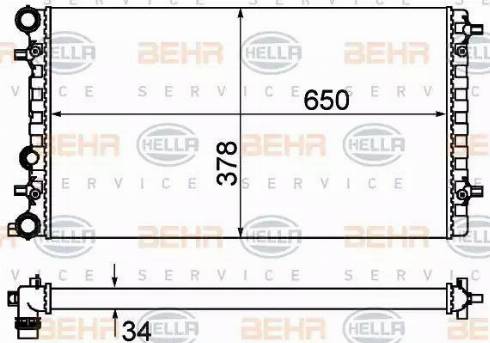 HELLA 8MK 376 901-091 - Радіатор, охолодження двигуна autocars.com.ua