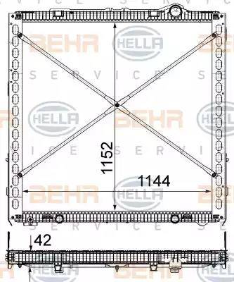 HELLA 8MK 376 903-041 - Радіатор, охолодження двигуна autocars.com.ua