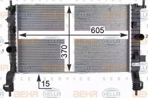 HELLA 8MK 376 910-284 - Радіатор, охолодження двигуна autocars.com.ua