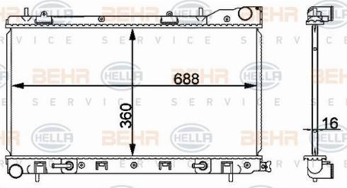 HELLA 8MK 376 912-224 - Радіатор, охолодження двигуна autocars.com.ua