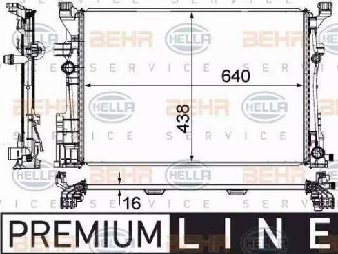 HELLA 8MK 376 924-011 - Радіатор, охолодження двигуна autocars.com.ua