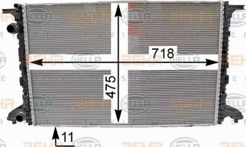 HELLA 8MK 376 990-011 - Радиатор, охлаждение двигателя avtokuzovplus.com.ua