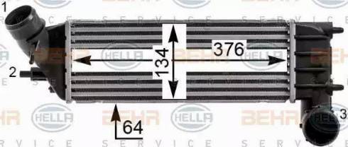 HELLA 8ML 376 700-711 - Интеркулер autocars.com.ua