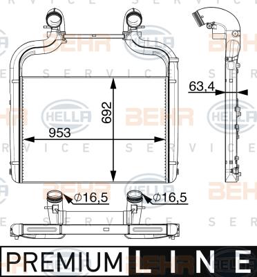 HELLA 8ML 376 706-951 - Интеркулер, теплообменник турбины avtokuzovplus.com.ua