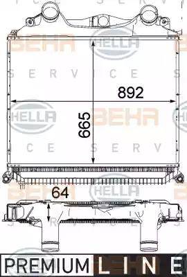 HELLA 8ML 376 724-361 - Интеркулер, теплообменник турбины avtokuzovplus.com.ua