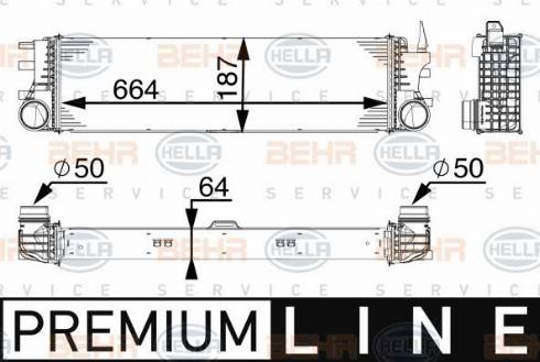 HELLA 8ML 376 746-351 - Интеркулер, теплообменник турбины avtokuzovplus.com.ua