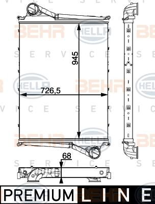 HELLA 8ML 376 747-315 - Интеркулер autocars.com.ua