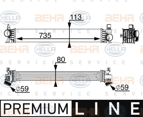 HELLA 8ML 376 747-381 - Интеркулер autocars.com.ua