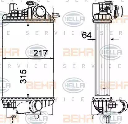 HELLA 8ML 376 756-411 - Интеркулер autocars.com.ua