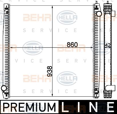 HELLA 8ML 376 768-551 - Интеркулер autocars.com.ua