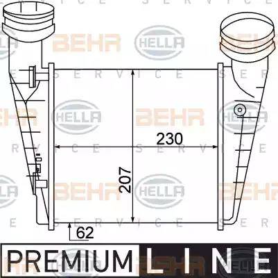 HELLA 8ML 376 776-631 - Интеркулер, теплообменник турбины avtokuzovplus.com.ua