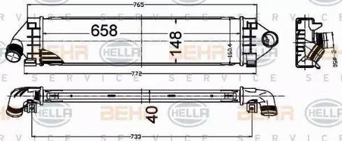 HELLA 8ML 376 791-764 - Интеркулер, теплообменник турбины avtokuzovplus.com.ua