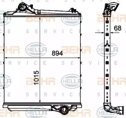 HELLA 8ML 376 906-371 - Интеркулер autocars.com.ua