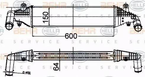 HELLA 8ML 376 988-284 - Интеркулер, теплообменник турбины avtokuzovplus.com.ua