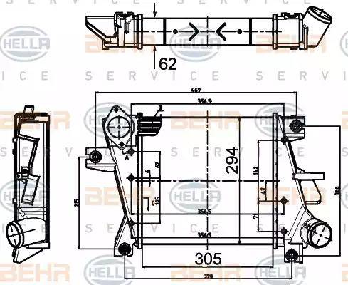 HELLA 8ML 376 988-334 - Интеркулер autocars.com.ua