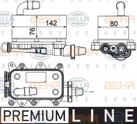 HELLA 8MO 376 725-101 - Масляний радіатор, автоматична коробка передач autocars.com.ua