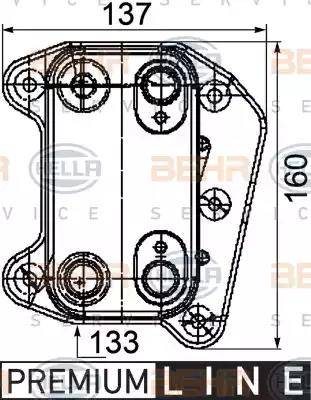 HELLA 8MO 376 755-251 - Масляний радіатор, рухове масло autocars.com.ua