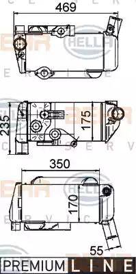 HELLA 8MO 376 765-511 - Масляний радіатор, ретардер autocars.com.ua