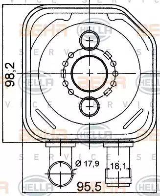 HELLA 8MO 376 778-051 - Масляний радіатор, рухове масло autocars.com.ua